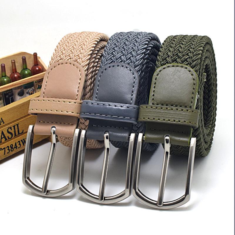 

Belts Fashionable All-Matching Canvas For Both Male And Female Belt Weaving Elastic Pin Buckle, Army green
