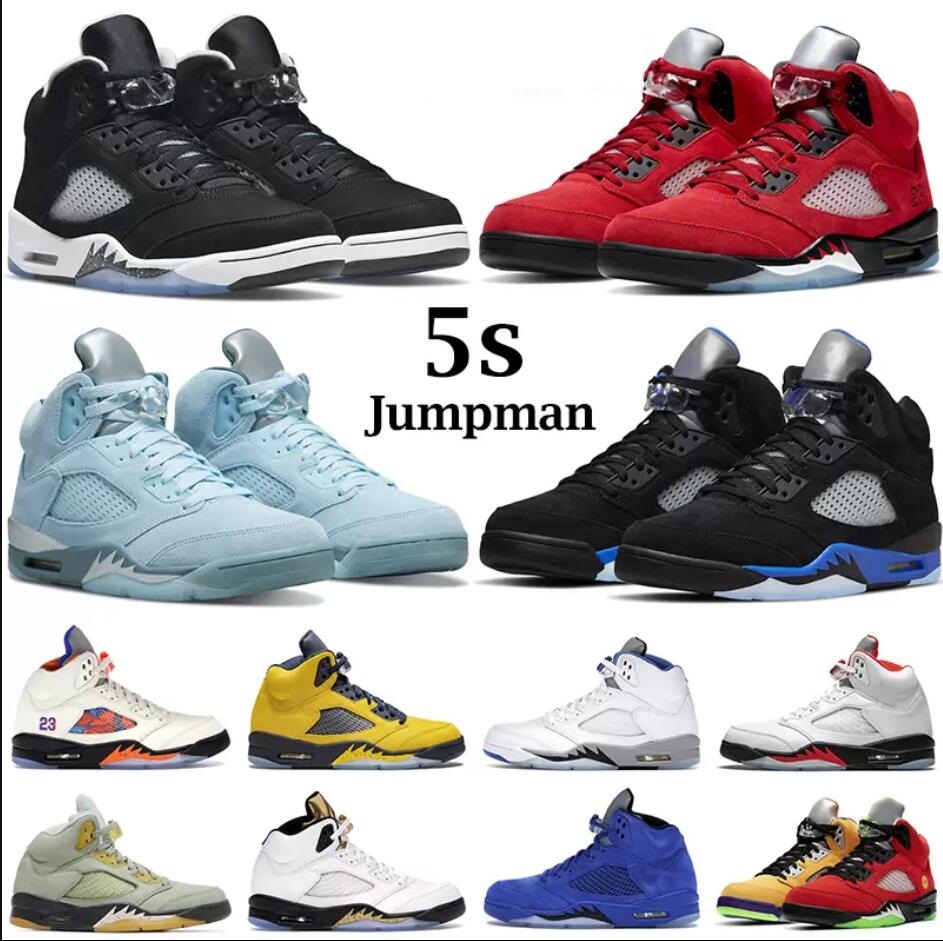 

2days Ship 2022 V 5 5S Men Big Kid Basketball Shoes White UNC Quai Florida Island Green Bean Oregon Wolf Rey Blue Red Suede Sail Anthracite Sneakers Trainer, #09