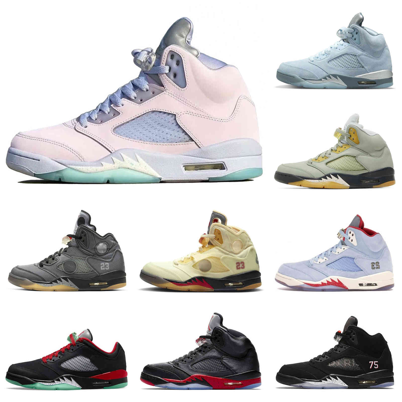 

Shoes Authentic Basketball Jorda 5 Jordens Easter 5s Clot Trophy Room OFF Jade Horizon White Ice Blue Mens Sports