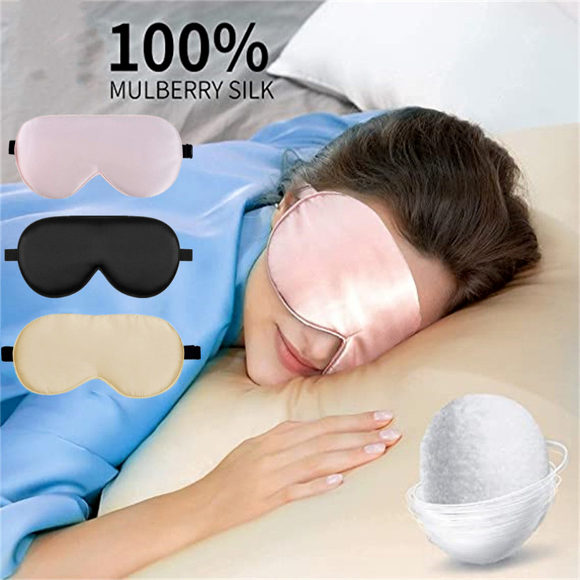 

100% Natural 19 Mulberry Silk Sleep Mask Blindfold with Elastic Strap Soft and Comfortable Night for Men Women Eye Blinder for Travel/Sleeping/Shift Work HK0009 sxa9