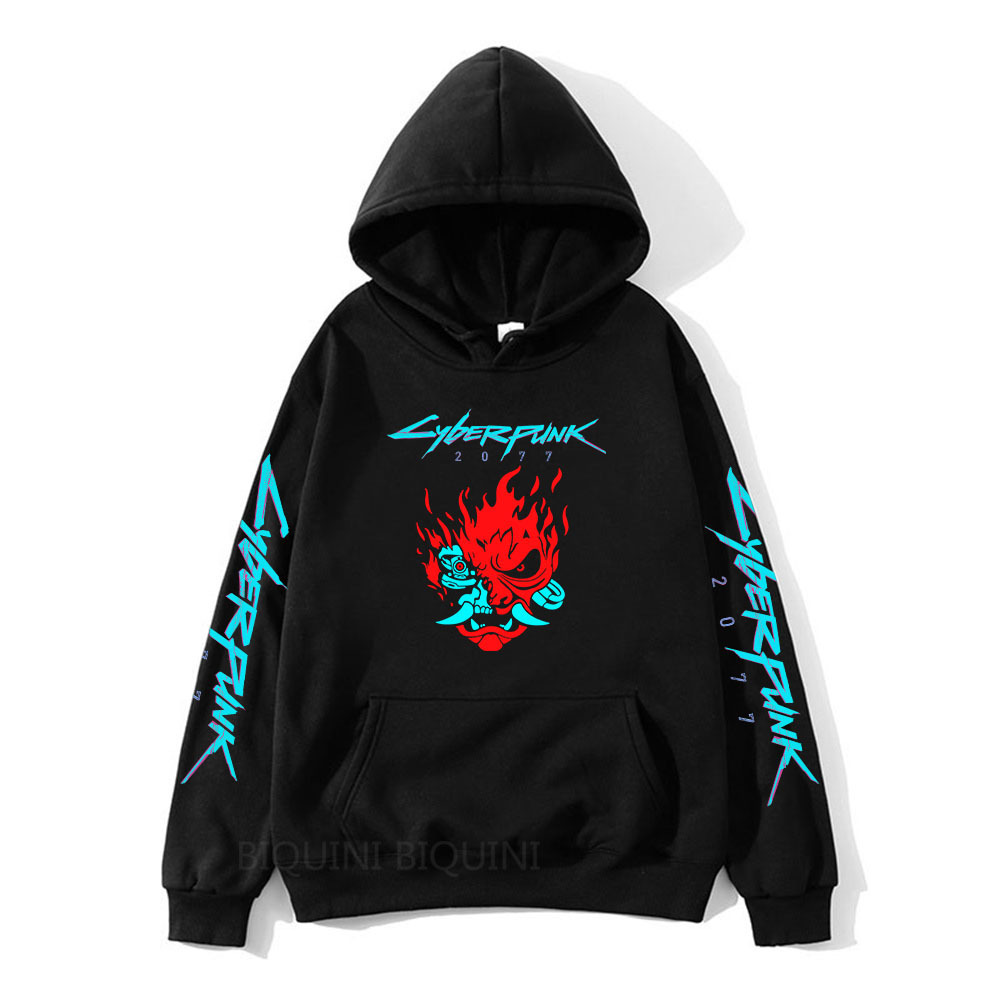 Men's Hoodies Sweatshirts Anime Cyberpunk Edgerunners Hoodie Cartoon Print Mens Fleece Sweatshirt Gothic Casual Clothes Male Streetwear Graphic