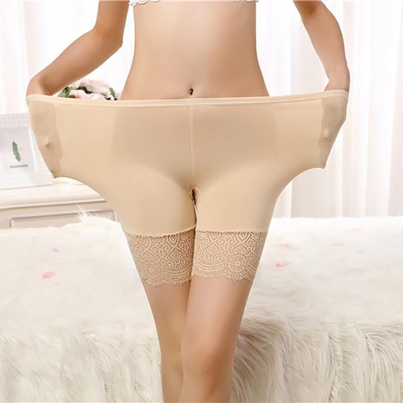 

Women's Panties Sexy Lace Safety Shorts Women High Waist Seamless Cotton Boyshorts Female Spandex Slimming Boxers For LadiesWomen's, Style2-beige