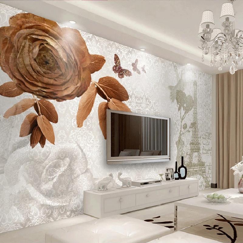

Wallpapers 3D Wallpaper Custom Mural Vintage Pattern, Tower, Flowers Painting For Living Room