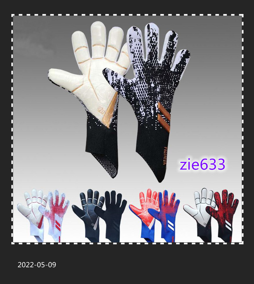 

2021 predators Goalkeeper Gloves Anti slip Soccer Football Professional GK doorman luvas sports wholesale supplier, Red black