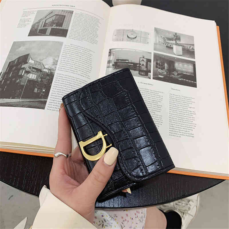 Sac de carte en cuir de marque de luxe de luxe courte pour femmes portefeuille de bourse de sac à main portefeuille 2022