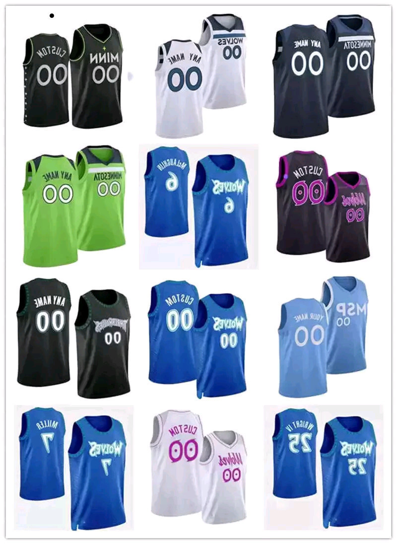 

75th Custom Minnesota''Timberwolves''12 Taurean Prince 11 Naz Reid 8 Jarred Vanderbilt 3 Jaden McDaniels Basketball Jerseys, Color