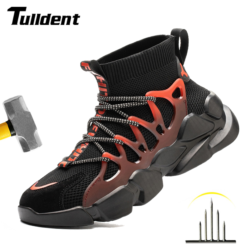 

Work Safety Shoes Woman and Men Be Applicable Outdoor Steel Toe Anti Smashing Anti-Slip Puncture Proof Work Boots Security, Grayish orange