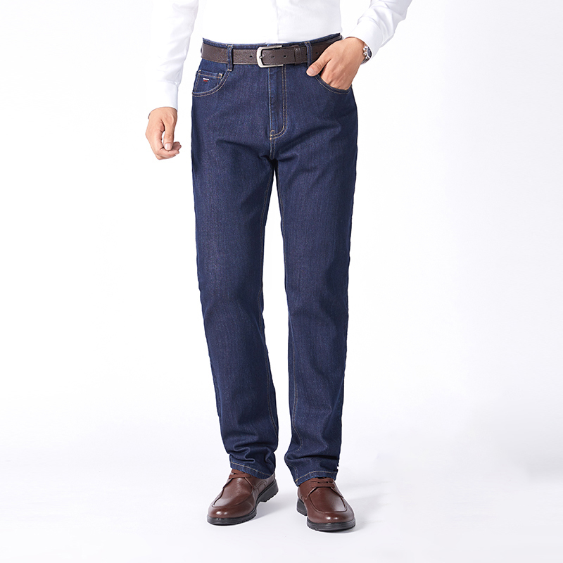 

Brand Fashion Jeans for Men Autumn Mid Straight Business Jeans Pants Modal Solid Color Skin-Friendly Trousers Men Jeans CX220401, Black jeans men