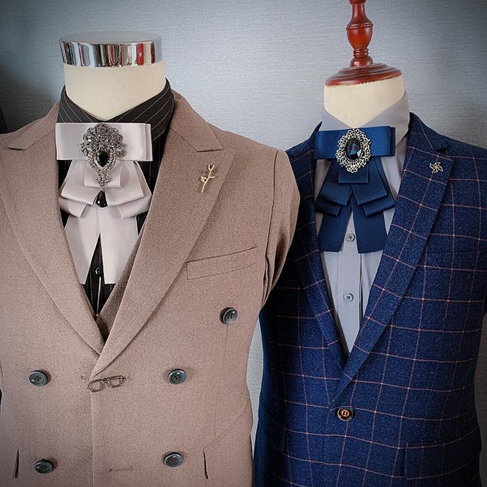 

Bow Ties Men British Style Ribbon Bowtie Brooch Collar Pins Men's Brooches Blouse Women's Clothing Accessories Fashion Retro Broches