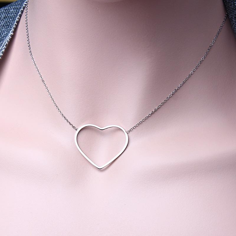 

Chokers Stainless Steel Necklace Round Star Heart Pendant Necklaces For Women Chain Choker Jewelry Wholesale