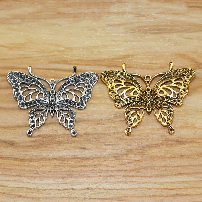 Pendentif Colliers Pièces Tibétain Argent/Or Grand Papillon Charmes Pendentifs Artisanat Pour Collier Fabrication De Bijoux Résultats Accessoires