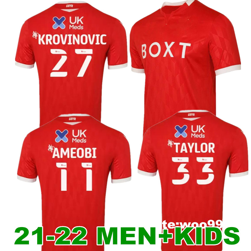 

21 22 Nottingham soccer jerseys Forest home red 2021 2022 Camiseta Worrall MBE SOH LOLLEY MCKENNA ARRER football shirts top thai quality maillot de foot men kids kit