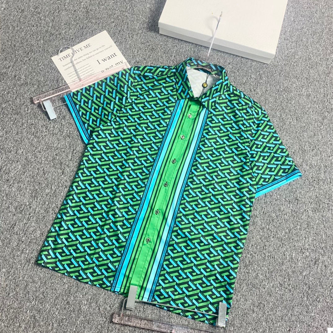 

2022ss spring and summer new shirt high grade cotton Sweatshirts printing short pants sleeve round neck panel T-Shirt Size: m-l-xl-xxl-xxxl Color: black white y-251, Green