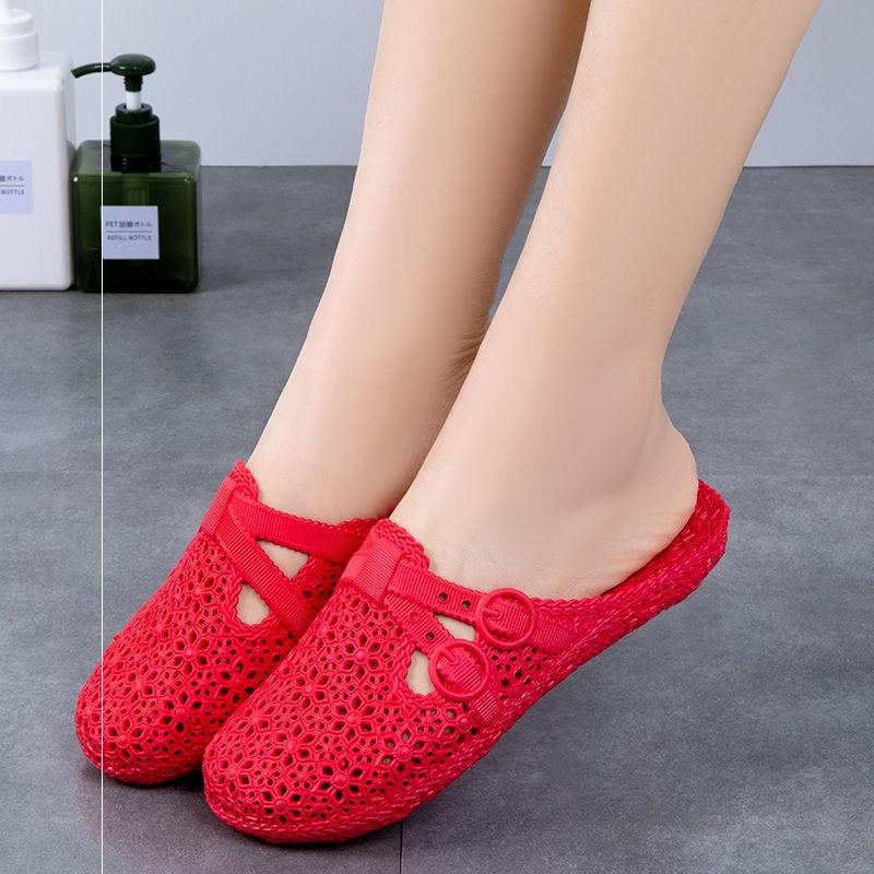 

Slippers Summer Fashion Solid Color Home Soft Set Foot Ladies Hole 1812