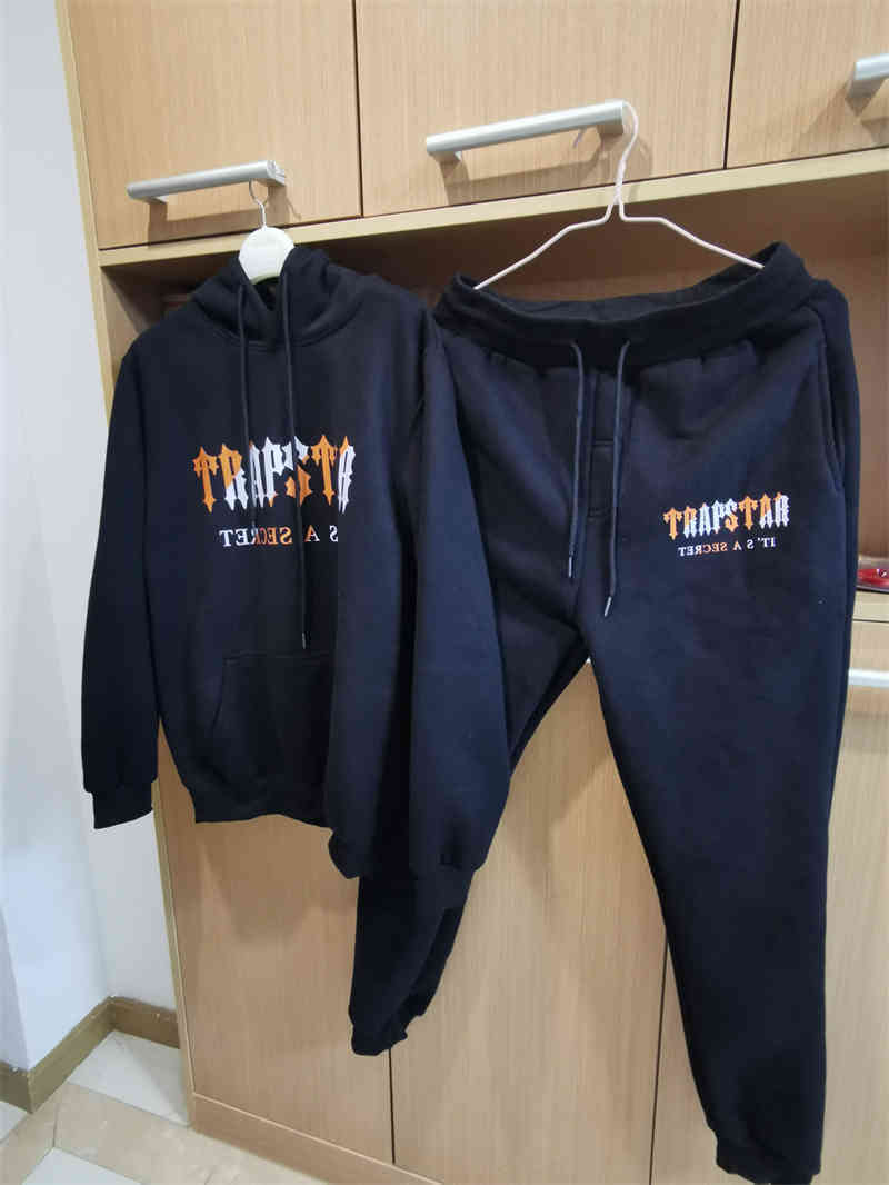 

Trap Star London Hoodie New Years Limited Long Sleeve Suit Sweatshirt Printed Cotton Couple Men Women Loose -3xl, Black