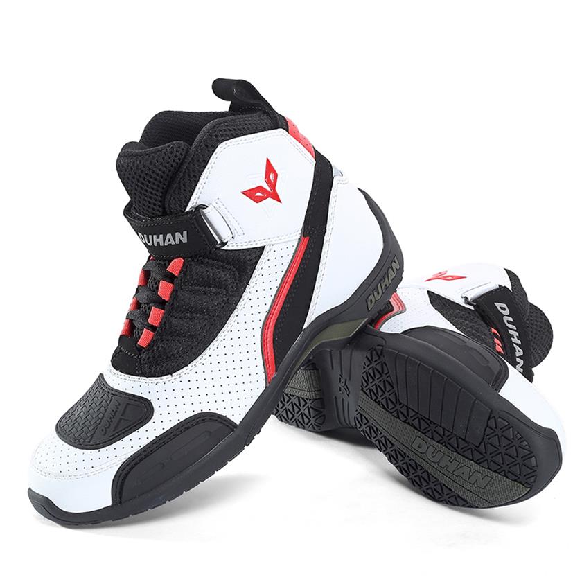 

DUHAN Motorcycle Footwear Mesh Men Motorcycle Shoes Motocross Off-Road Racing Moto Boot Motorbike Black White D-701225v