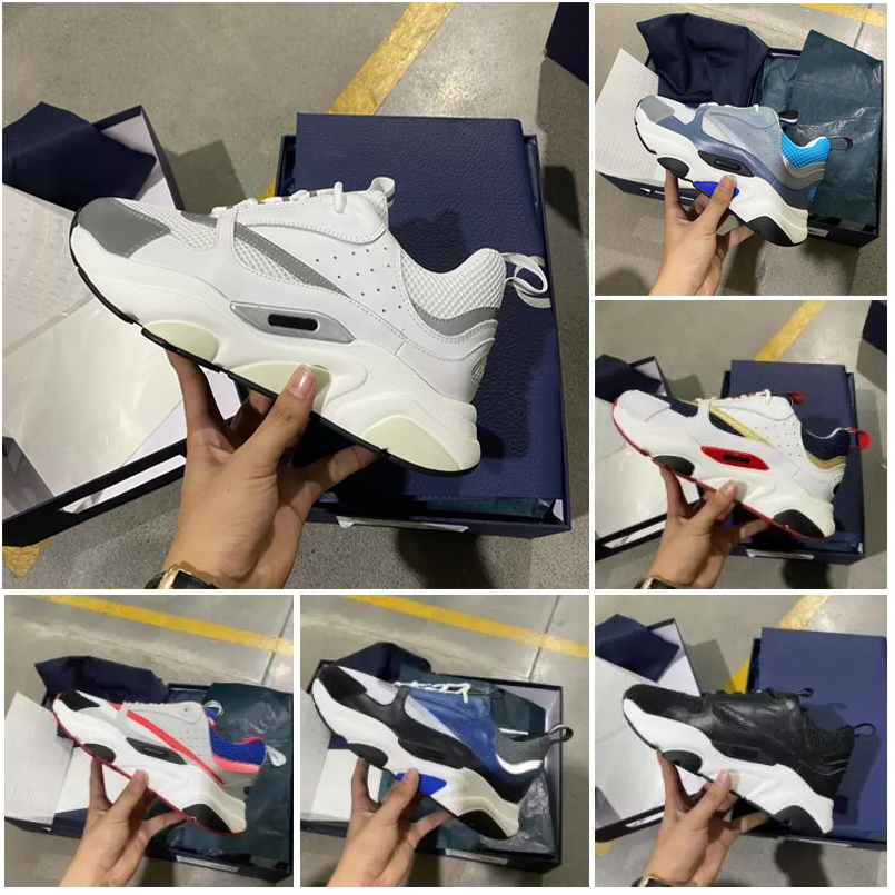 

2022 Luxurys Designer B22 Casual Shoes for Men Women Leather Calfskin Reflective Black white Low-Top Technical Mesh Vintage Chunky Sneakers Trainers hik9, Red