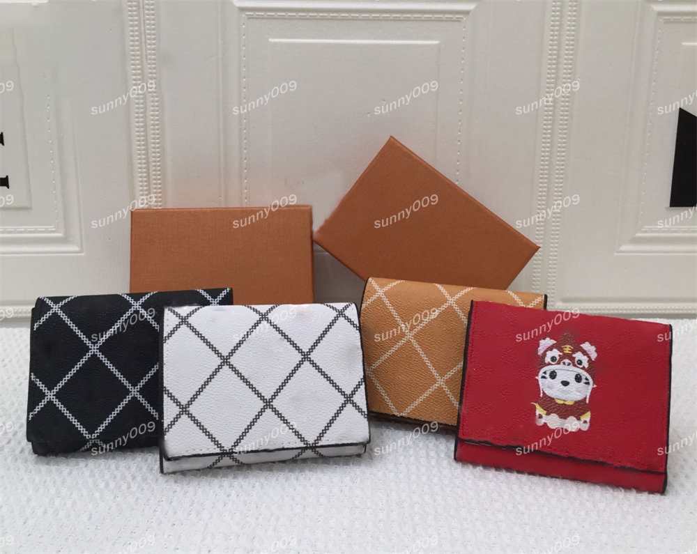 

Multicolor Purse Designer Cartoon Pattern Wallet Luxury Clip Broken Money Photo Postcard Bit Fashion Folding Women Wallets, Red