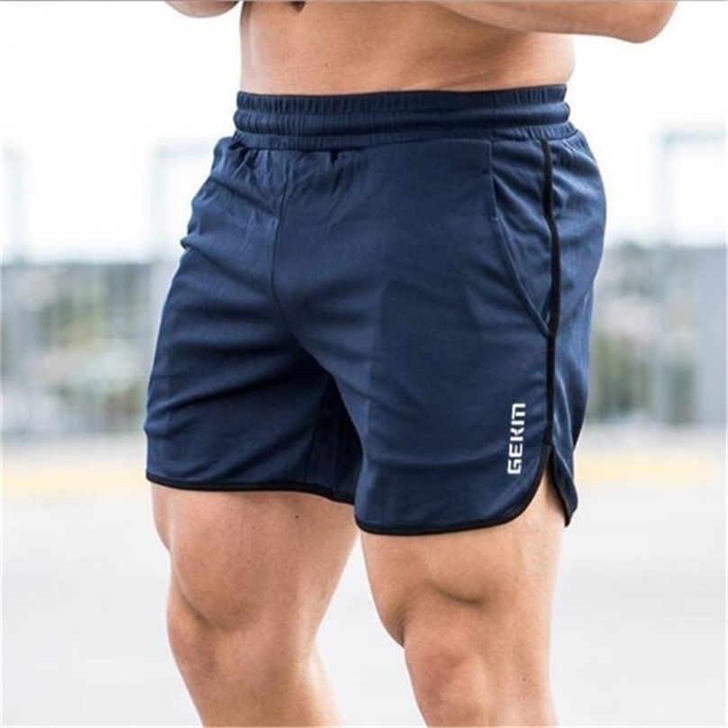 

Men Fitness Bodybuilding Shorts Man Summer Workout Male Breathable Mesh Quick Dry Sportswear Jogger Beach Short Pants 220418, Blue