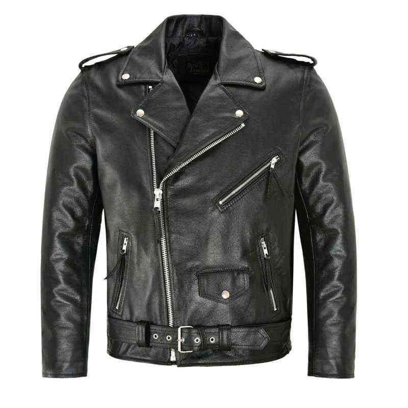 

Boutique Punk Men Pu Leather Jacket Motorcycle Fashion Slim Fit Leather Jacket J220722, Black