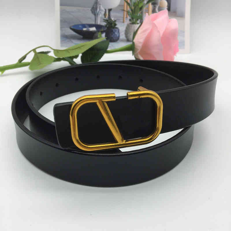 

Belt Women's Leather Decorative Belt Dress Belt Letter Buckle 5 Colors, Black