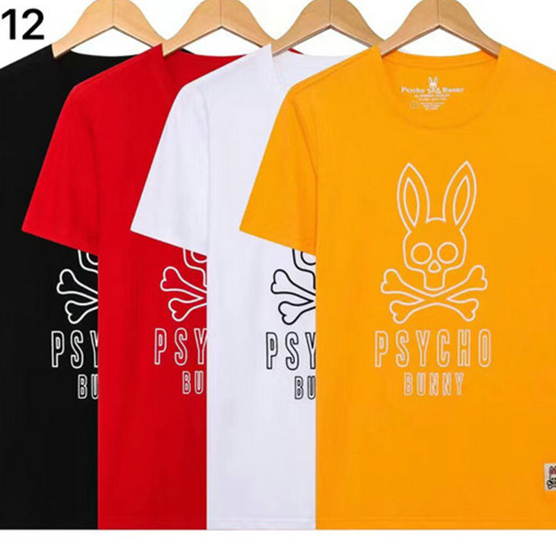 

Mens Designer Casual T Shirt Fashion Polos Summer Slim Psycho Bunny Print 100% Cotton Short Sleeve Crewneck Top Tee -XX, Customize
