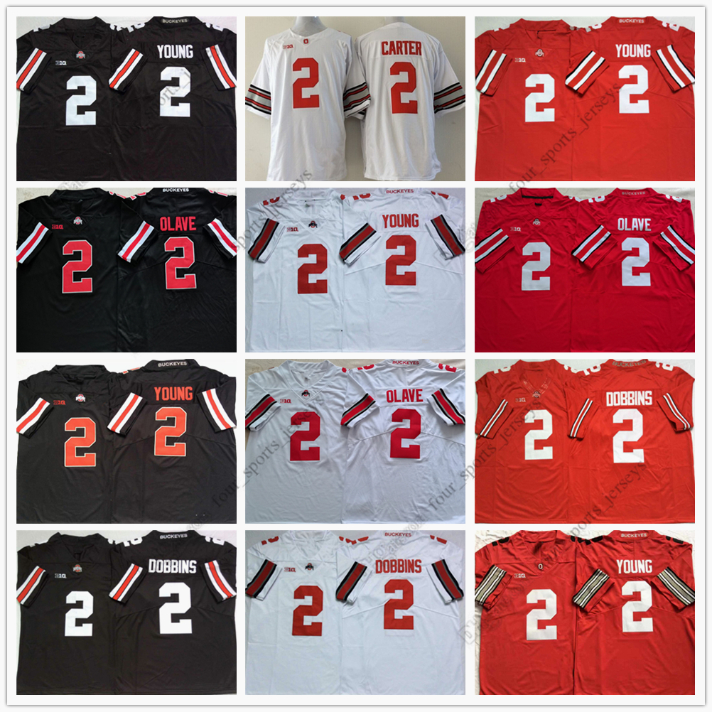 

NCAA Ohio State Buckeyes College Football Jersey Chase Young Chris Olave Cris Carter 2 J.K Dobbins, As picture