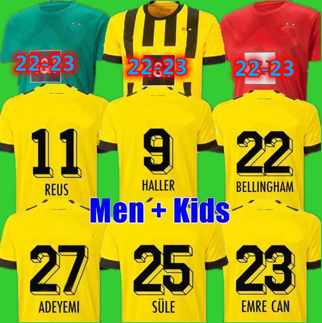 

HAALAND BVB soccer jerseys 22 23 YEYNA 2022 2023 BORUSSIA Jersey DOrtmund football shirt REUS NEONGELB BELLINGHAM HUMMELS BRANDT men kids kit REYNA maillot de foot, 22/23 home