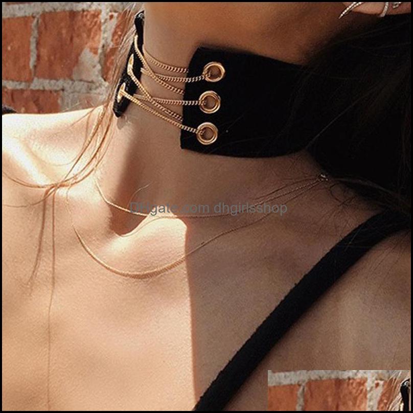 

Chains Necklaces Pendants Jewelry Arrival Gothic Veet Leather Choker Necklace Sexy Wrap Tie Up Lace Chokers For Lady Statem Dhcz0