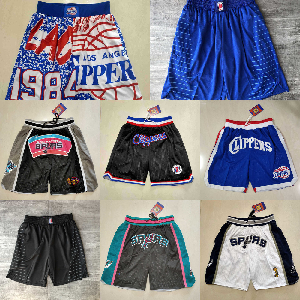 

Los Angeles''Clippers''men San Antonio''Spurs''men Throwback Basketball Shorts pocket, Color