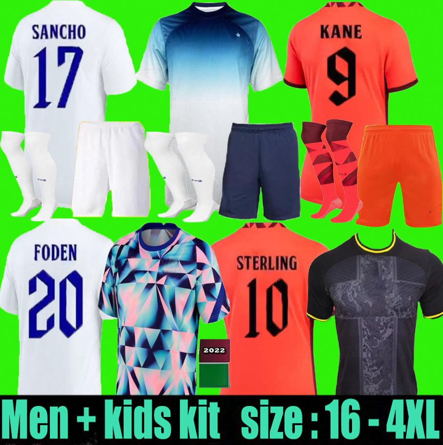 

Angleterre FODEN soccer jerseys 2022 2023 KANE STERLING EnglandS GREALISH RASHFORD MOUNT BELLINGHAM SANCHO 22 23 national Football shirt men kids kit uniform, Gold