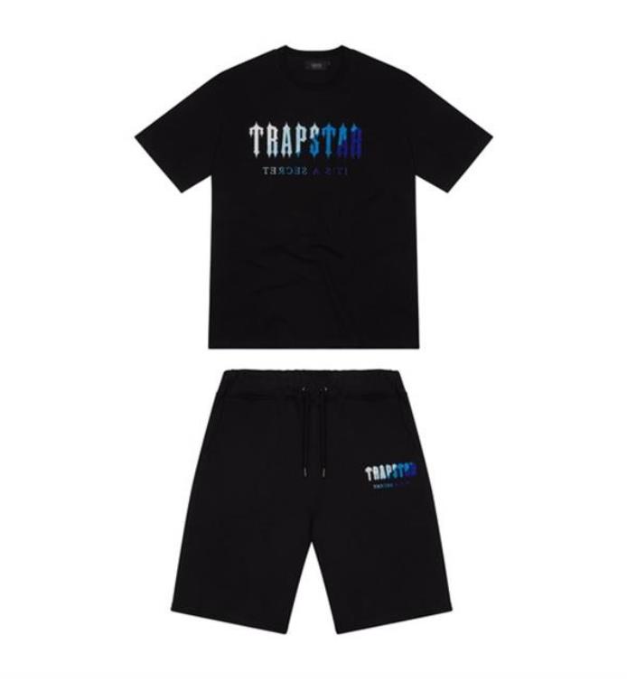 

22SS Designer Mens Trapstar t Shirt Short Sleeve Print Outfit Chenille Tracksuit Black Cotton London Streetwear -2XL, This option does no ship