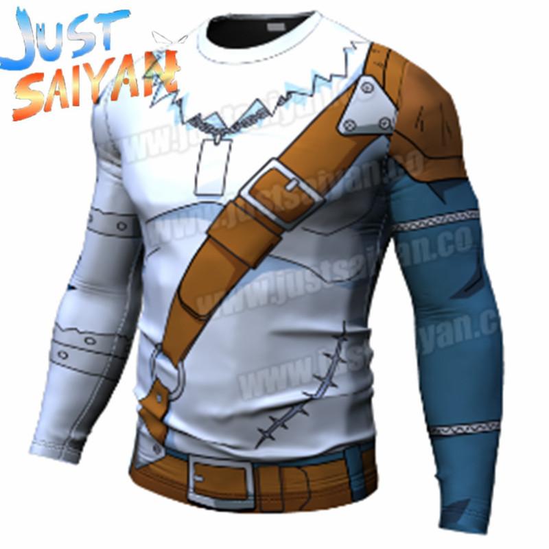 

Men' T-Shirts Harajuku Cosplay Anime Character T-shirt Men Long Sleeve Compression Shirts Gym Jersey Fitness Bodybuilding Sport Tops, Blue