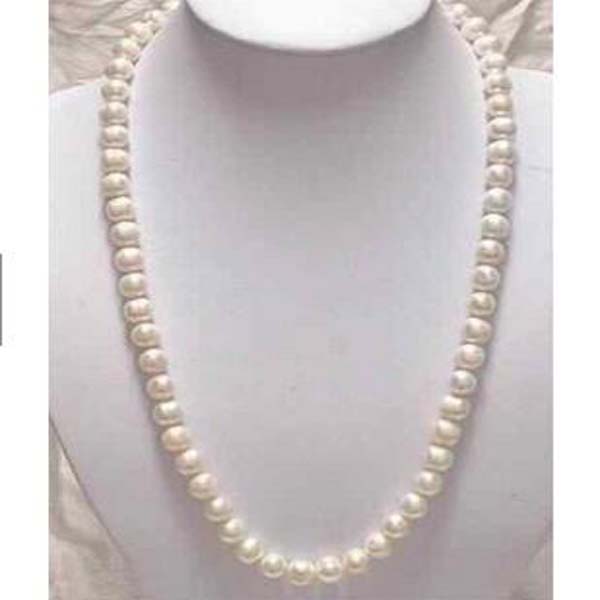 

8-9mm Akoya White Cream Pearl Necklace 14k AAA