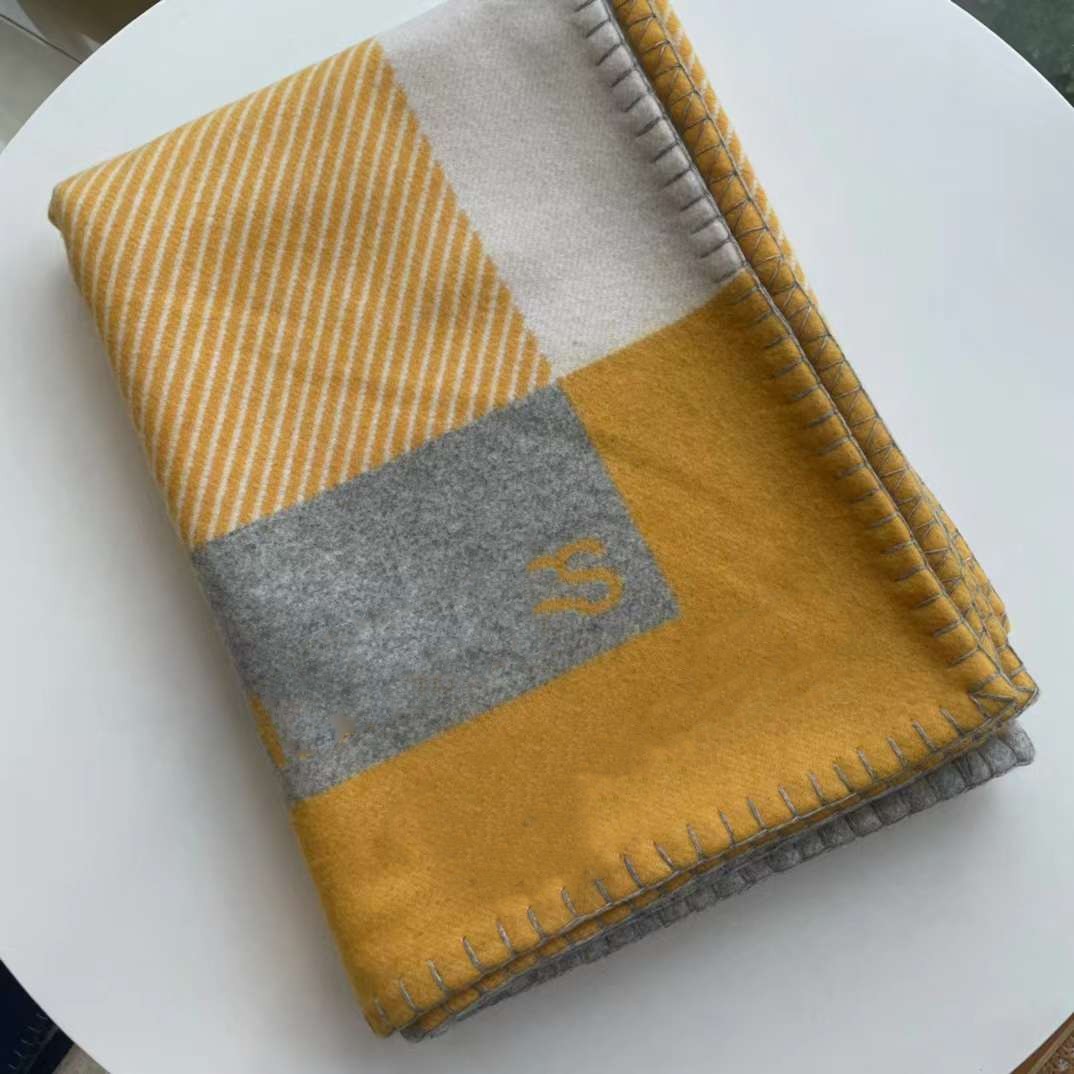

NEW Blankets H Home Sofa Design Yellow Blanket WOOL TOP Selling 130&170CM
