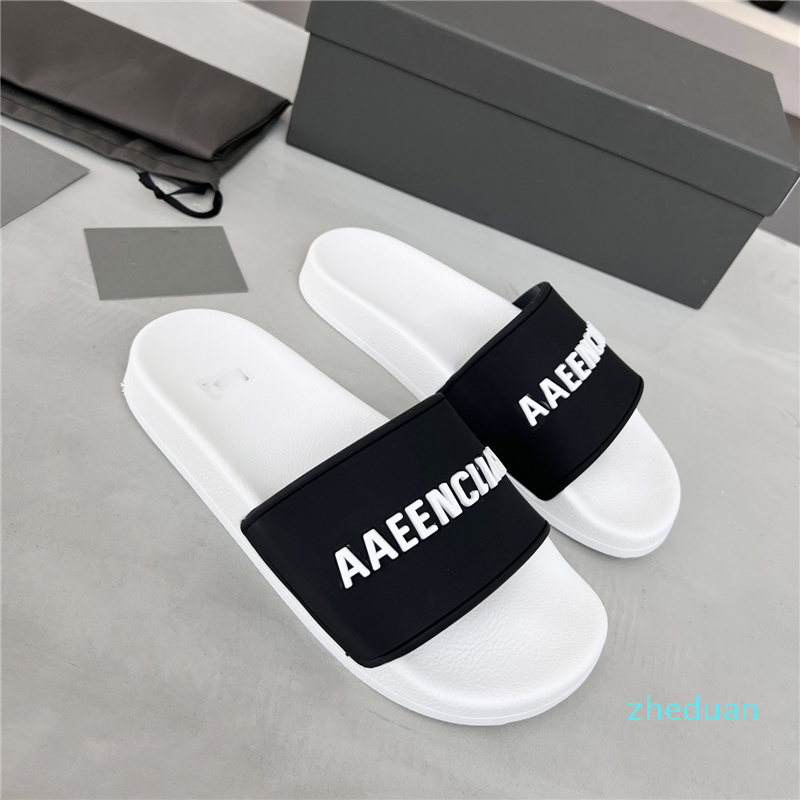 

High Quality Outdoor Beach Shoes Fashion Balencaigaity Slippers Shoe Women Men Summer Home Flat Slipper Shoe Casual Luxury Alphabet
