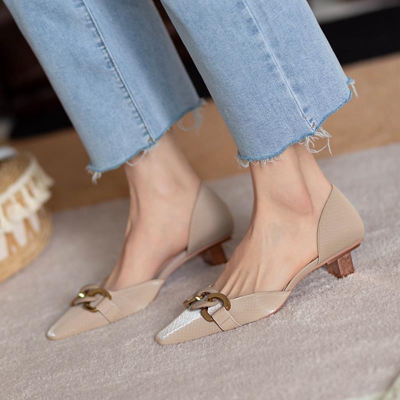 

Dress Shoes Ol Office Lady Pointed Toe Pumps Crystal Heels Faux Suede Boat Woman Rhinestone Pump Zapatos MujerDress, Beige