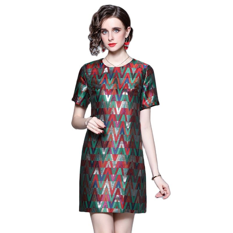 

2022 Sweet Short Sleeve Party Jacquard Dress Woman Designer Summer Slim Fit Stylish Elegant Short Dress 2022 Casual Women Clothes Runway Vacation Prom Mini Frock