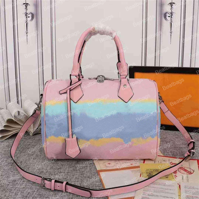 

Speedy bags Shoulder bags Crossbody bag speedys nano mini 25cm fashion leather classic 30cm strap pillow, Random cardholder