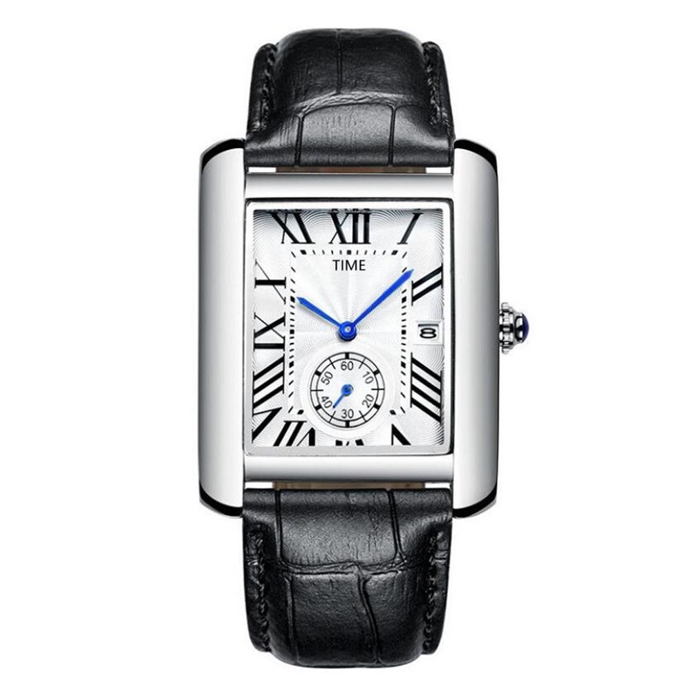 

Rose gold Square quartz watch Fashion lovers men women watches silver tank wristwatches for mens ladies Valentine Gift dropshippin301F