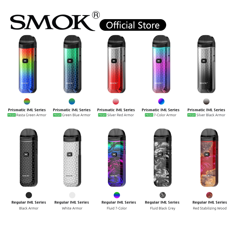 

Smok Nord Pro Pod Kit 25W Vape Device Built-in 1100mAh Battery 3.3ml Cartridge with 0.6ohm 0.9ohm Meshed Coils 100% Authentic, Prism rasta green armor