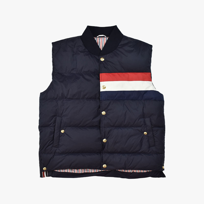 2022 New Arival Gilet Hiver Hommes Vestes Chaud Sans Manches Homme Automne Casual Gilet De Mode Style Marine Gilet Mat Nylon Contraste RWB Rayé V