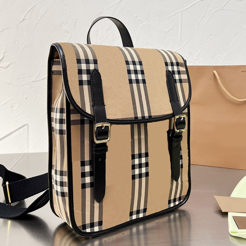 

Backpack Bag Women Handbag School Bags Computer Package Genuine Leather Handbags Adjustable Shoulder Strap Plaid Interior Zipper Pocket Waterproof Nylon