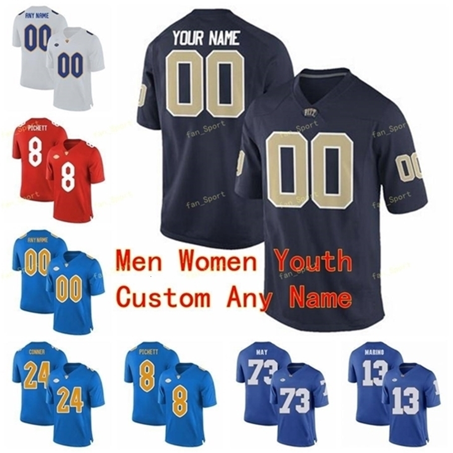 

Thr Custom Pittsburgh Panthers Pitt College Football Jersey 3 Damar Hamlin 30 Qadree Ollison 33 Tony Dorsett Men Women Youth Kids Stitched