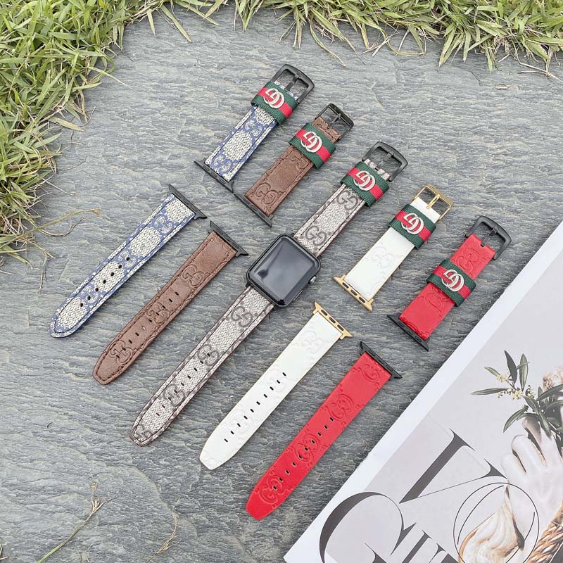 

fashion apple watch Strap For 42mm 41mm 38mm 40mm 44mm 45mm iwatch 2 3 4 5 LV watch bands Leather Bracelet Stripes watchband