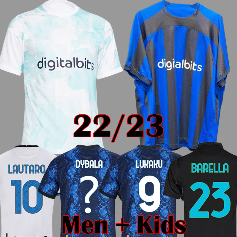 

21 22 23 LAUTARO LUKAKU soccer jersey J CORREA INTERS VIDAL BARELLA MILAN DYBALA football shirt 2021 2022 2023 CALHANOGLU GAGLIARDINI men kids kit equipment sets, Kids home