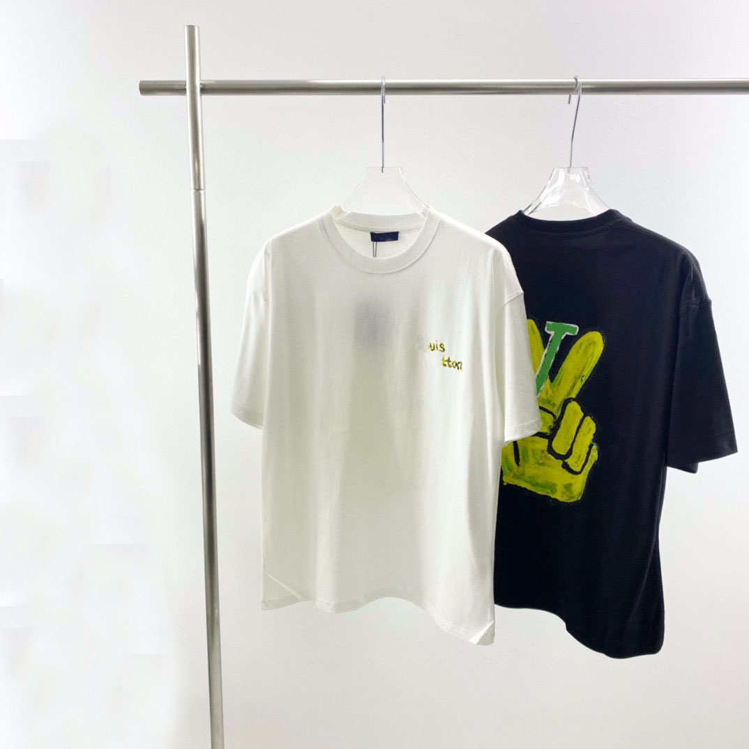 

2022ss spring and summer new shirt high grade cotton Sweatshirts printing short pants sleeve round neck panel T-Shirt Size: m-l-xl-xxl-xxxl Color: black white ya302