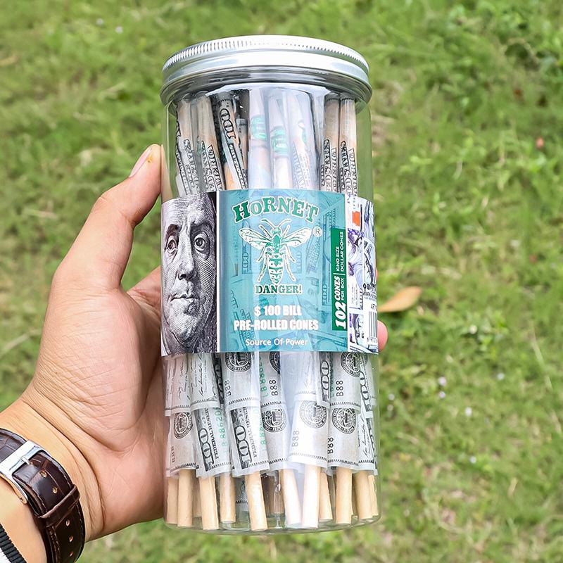 

HORNET Rolling paper US dollar horn pipe smoking accessory smoke pipes 110mm canned