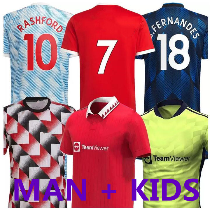 

man kids Man UTD 2022 2023 CAVANI soccer Jerseys 21 22 23 POGBA VAN DE BEEK B. FERNANDES RASHFORD SANCHO MAGUIRE R.VARANE GREENWOOD LINGARD WAN-BISSAKA football shirt, Kids size