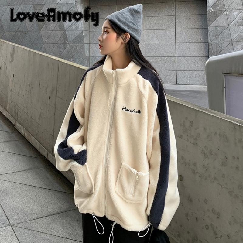 

Winter Retro Style Women Hoodies Polar Fleece Loose Soft Lamb Coat Female Debutante Student Trend Hip-hop Streetwear Women' & Sweatshirts, Beige